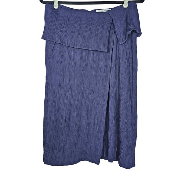 MM Lafleur 8 Montgomery Skirt Navy Micro Pleated Career Classic Knee Length - Picture 2 of 5